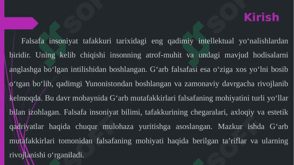 FALSAFANING MOHIYATIGA OID G‘ARB MUTAFAKKIRLARI TA’RIFLARINI O‘RGANISH 3