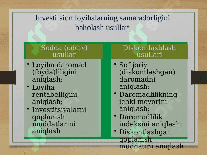 Korxonaning investitsion faoliyati 6