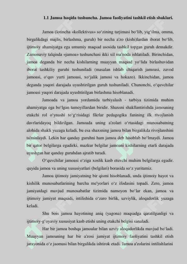 JAMOANI TASHKIL ETISH METODIKASI kurs ishi 5
