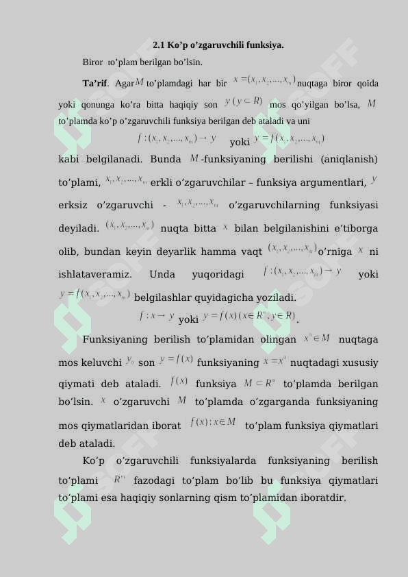 KO’P O’ZGARUVCHILI FUNKSIYANI INTEGRALLASH VA IKKI KARRALI RIMAN INTEGRALI 5