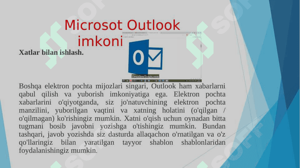 MICROSOFT OUTLOOK DASTURI IMKONIYATLARI 3