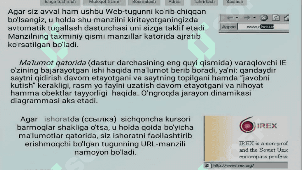 MS Internet Explorer dasturi imkoniyatlari 4