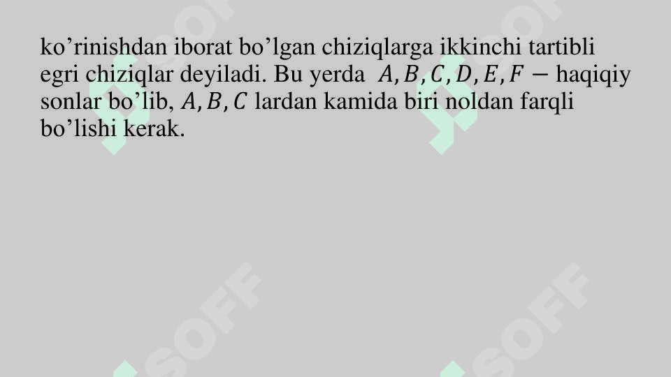 Ikkinchi tartibli egri chiziqlar 3