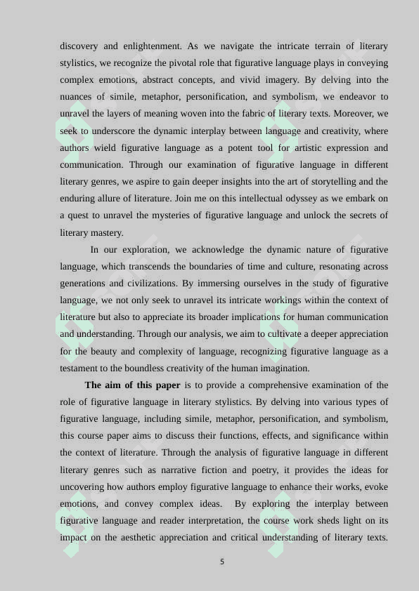 The Role of Figurative Language in Literary Stylistics 4
