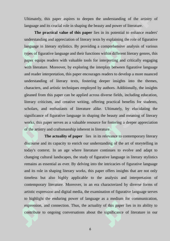 The Role of Figurative Language in Literary Stylistics 5