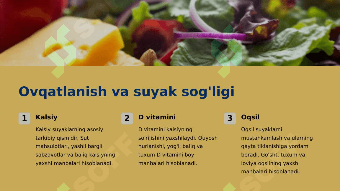 Suyak o'sishida turmush tarzining va tashqi omillarning ta'siri 6