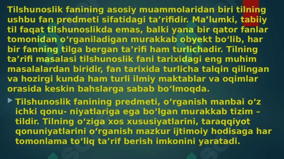 Tilshunoslik masalarini o'rganishda ichki integratsiya 7