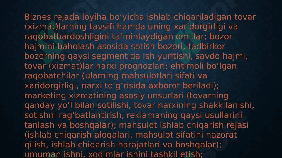 Biznes loyihada marketing rejasi 4