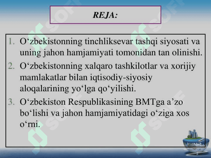 O'zbekistonning BMT ga a'zo bo'lishi... 2