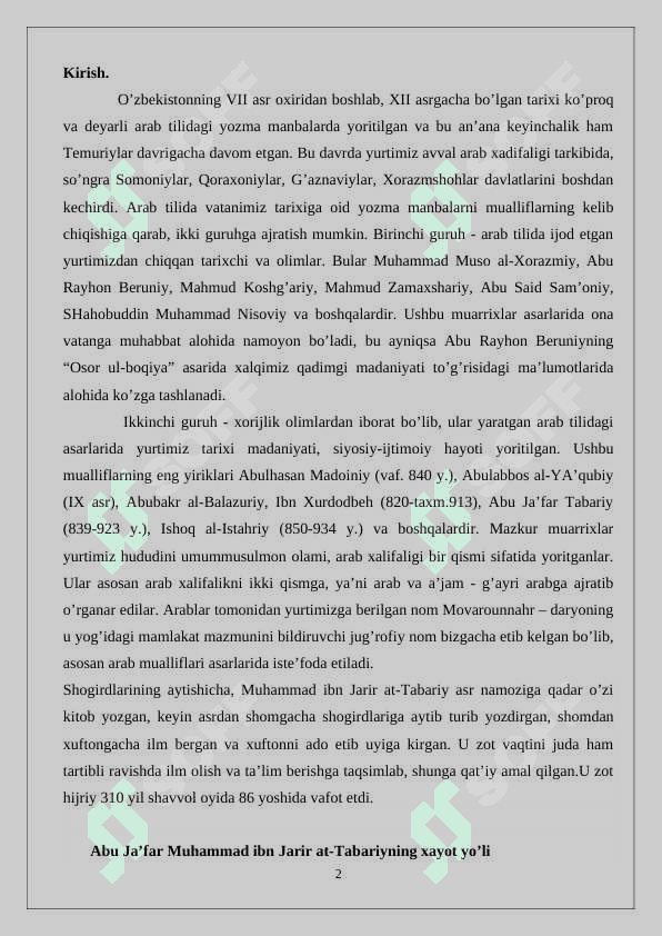 Muxammad  Jarir-at-Tabariyning  “Tarix” asari 2