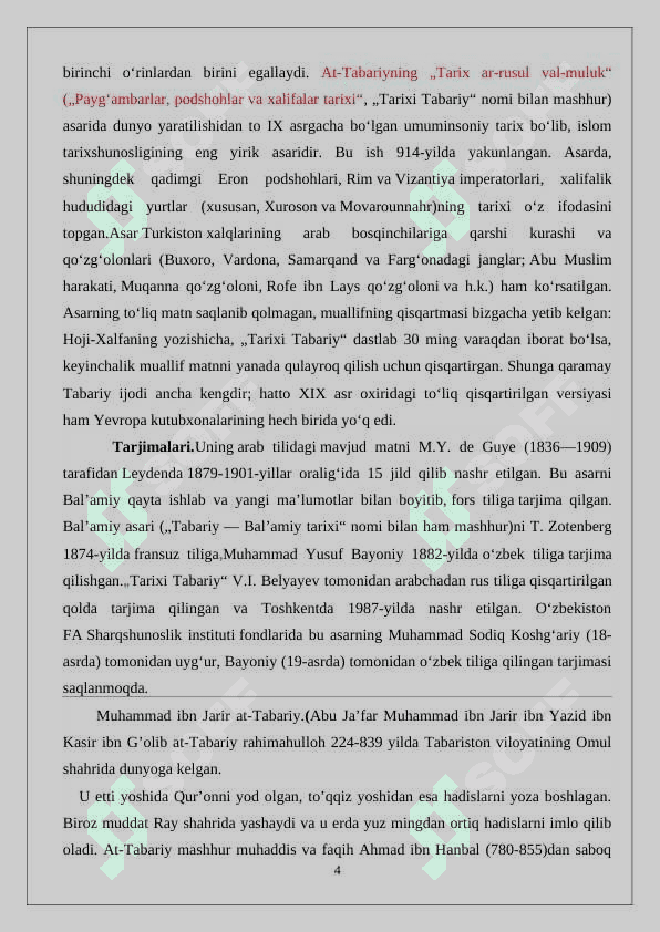 Muxammad  Jarir-at-Tabariyning  “Tarix” asari 4