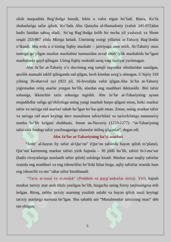 Muxammad  Jarir-at-Tabariyning  “Tarix” asari 5
