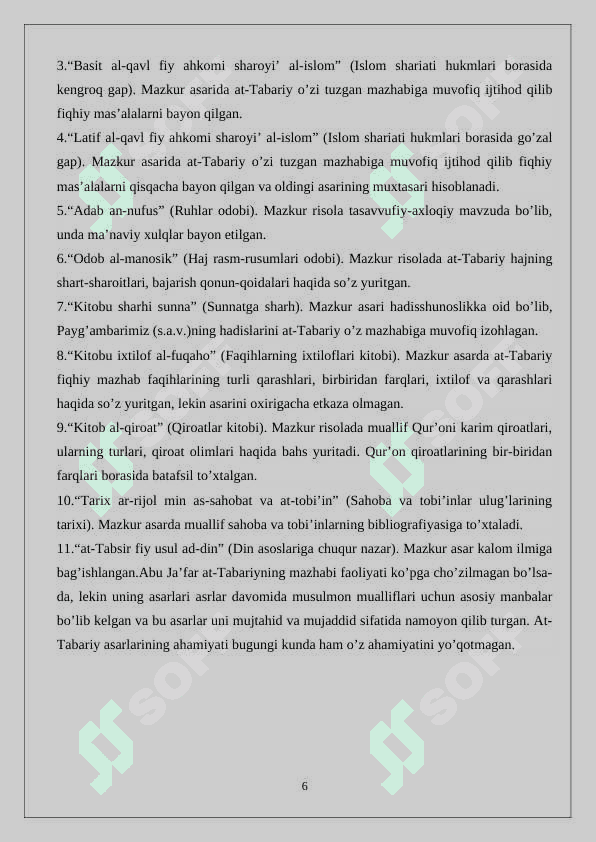 Muxammad  Jarir-at-Tabariyning  “Tarix” asari 6