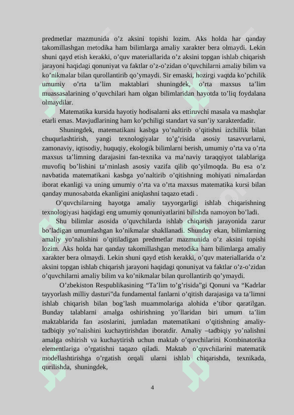 “Kombinatorika elementlarini” o’qitish metodikasi. 4