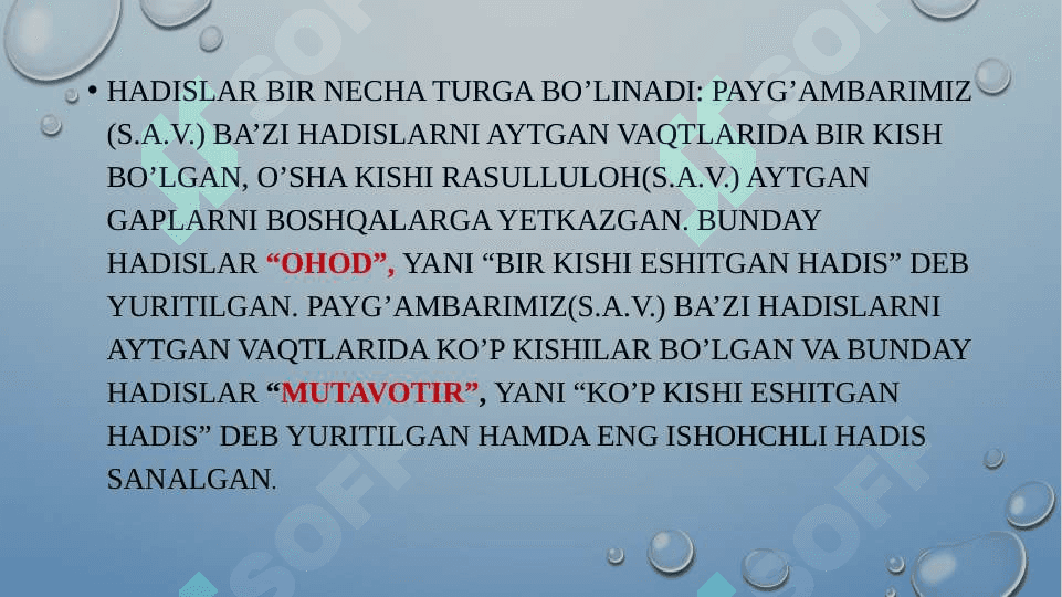 Hadis ilmining paydo bo‘lishi Imom Al-Buxoriy, At-Termiziyning asarlarida pedagogik g‘oyalar 6