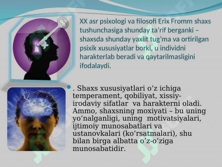 Shaxs psixikasi va inson psixixikasining subyektiv dunyosi 4