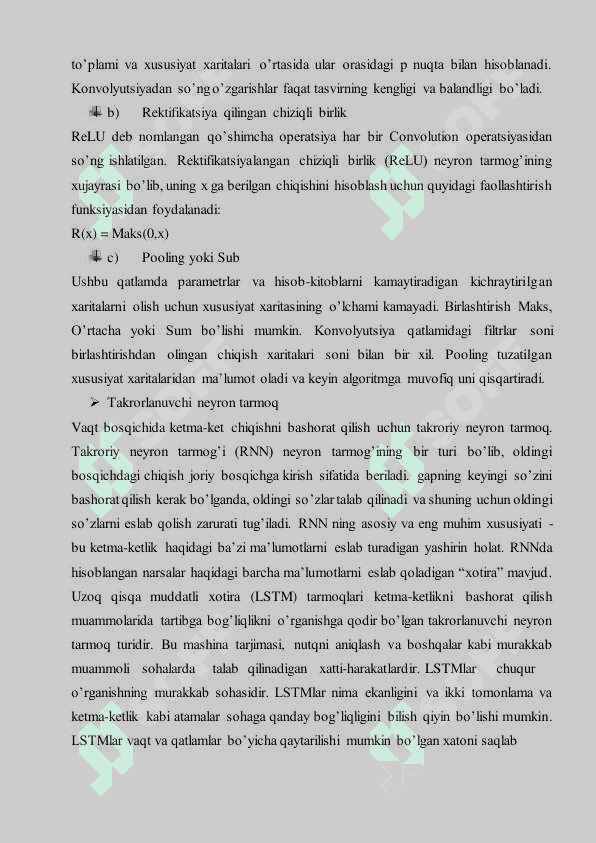 Neyronli to’rlar yordamida yechiladigan asosiy masalalar 5