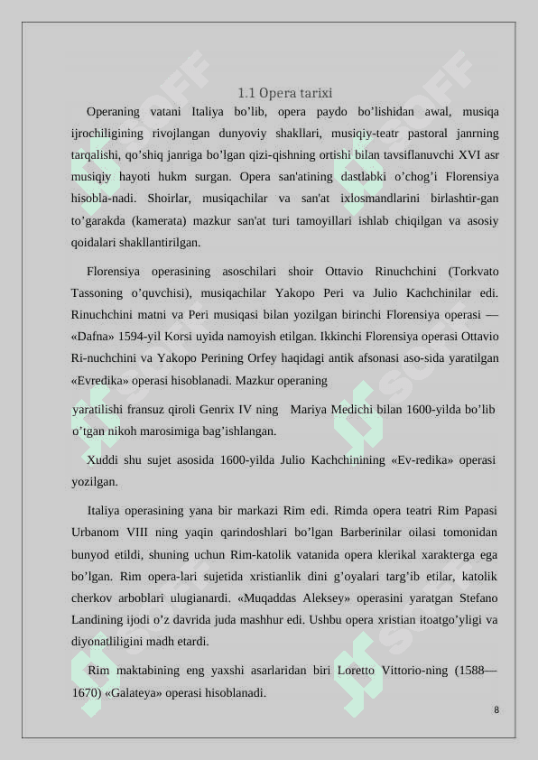 Operaning tarkibidagi asarlarning shakllari. Motsartning Figaroni to’yi operasidan misol 8