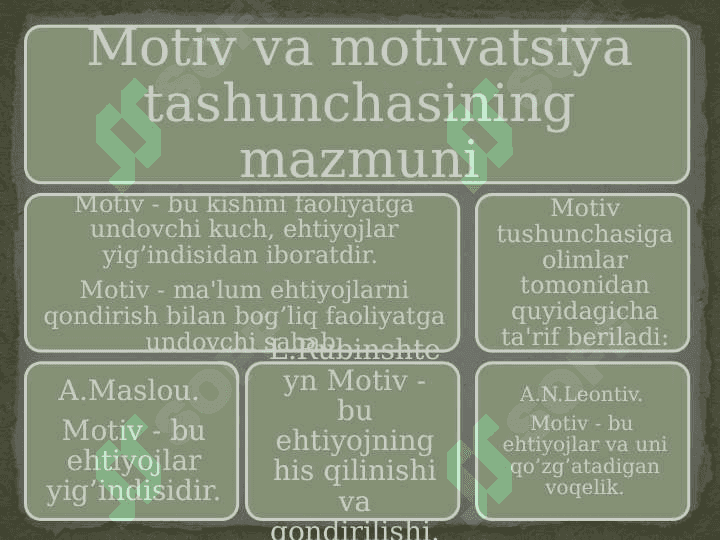 Motiv va motivatsiya haqida qisqacha ma’lumot 3