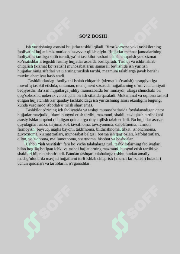 Ish yuritish HUJJATCHILIKNI RIVOJLANISHI 2