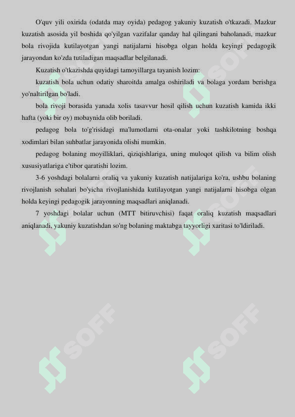Bolaning rivojlanish xaritasi Kichik guruh 4