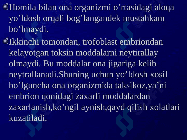 Yo’ldosh shakllanishida dastlabki a’zolarning ro’li 6