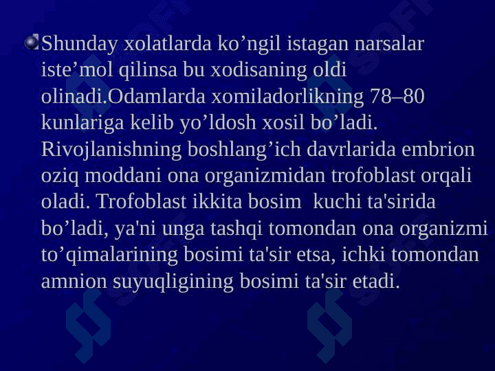 Yo’ldosh shakllanishida dastlabki a’zolarning ro’li 7