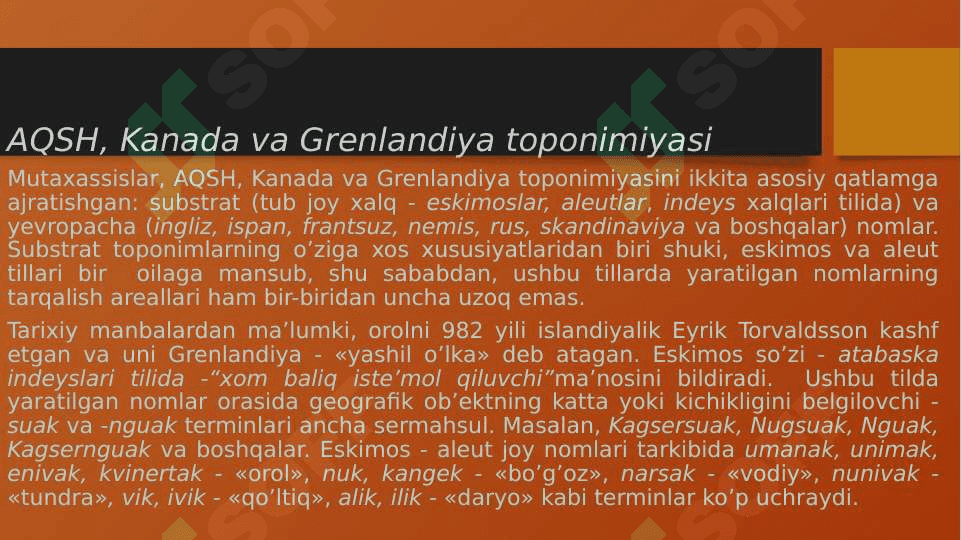 Amerika toponimiyasi 3