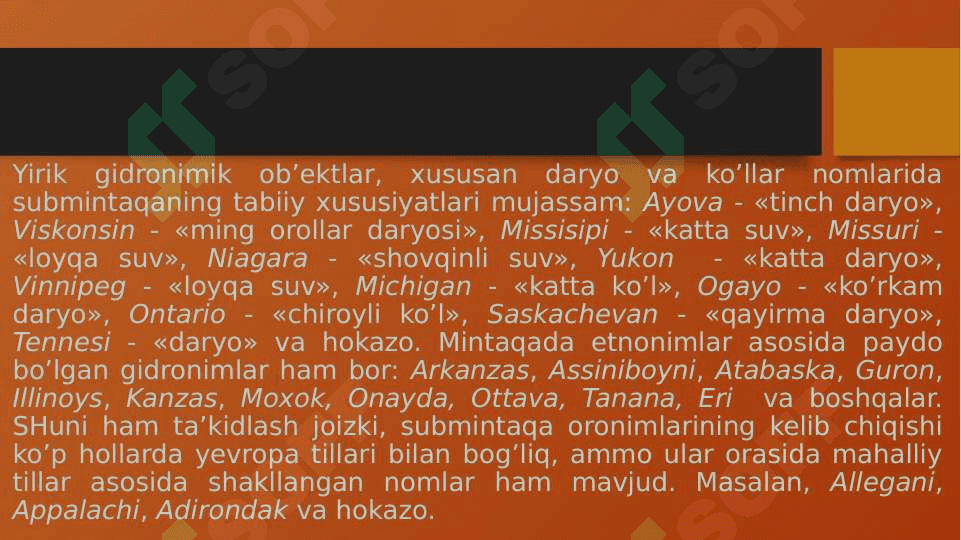 Amerika toponimiyasi 4
