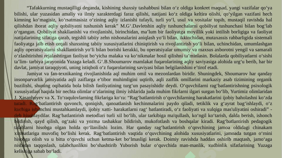 “O‘quvchilarni qo‘llab-quvvatlashda rag‘batlashtirish usullari” 5