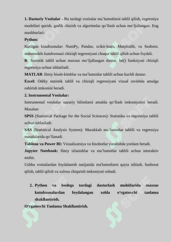 Chiziqli regressiya modelini qurish 3