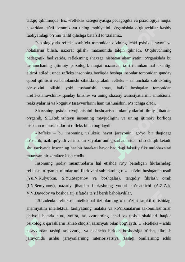 O'QITUVCHI PEDAGOGIK FAOLIYATIDA KASBIY REFLEKS O'RNI 3
