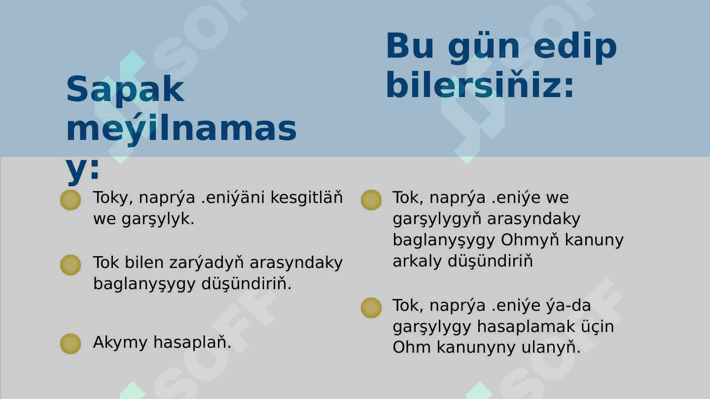 Elektrik garşylyk we dartgynlylyk 2