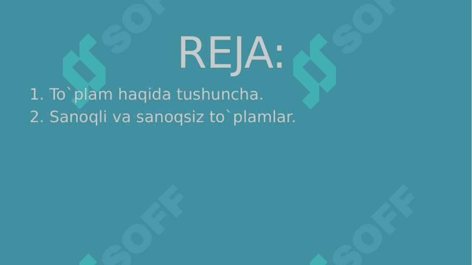 To`plam quvvati. Sanoqli va sanoqsiz to`plamlar. 2