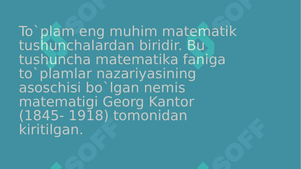 To`plam quvvati. Sanoqli va sanoqsiz to`plamlar. 3