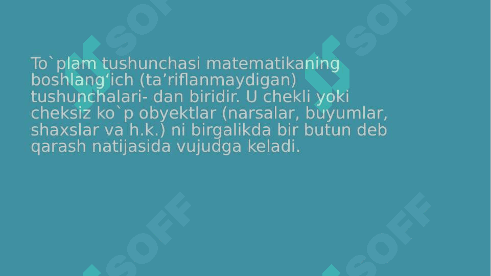 To`plam quvvati. Sanoqli va sanoqsiz to`plamlar. 4