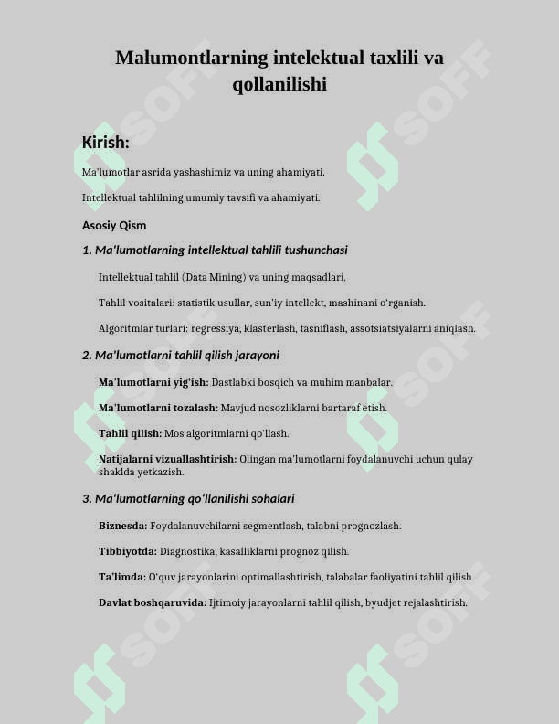 Malumontlarning intelektual taxlili va qollanilishi 2