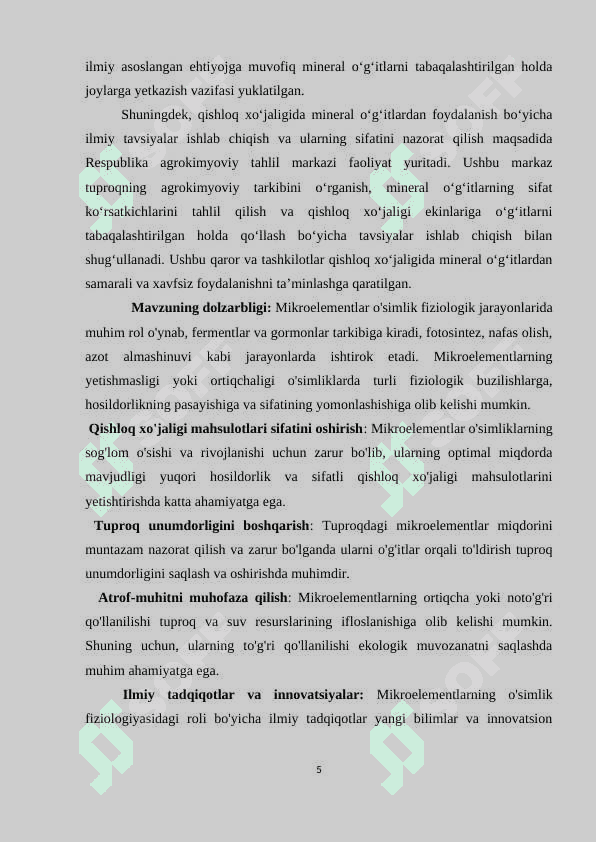 MIKROELEMENTLAR VA ULARNING FIZIOLOGIK AHAMIYATI 5