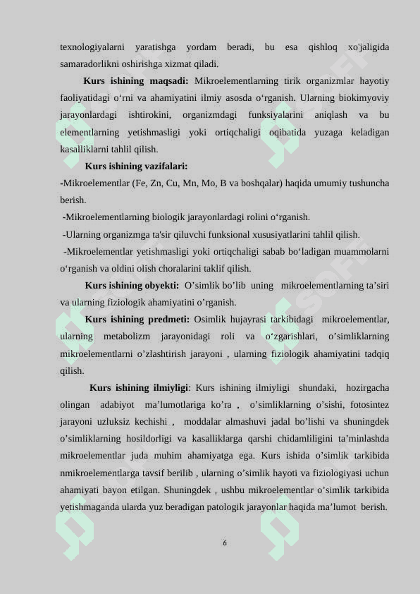 MIKROELEMENTLAR VA ULARNING FIZIOLOGIK AHAMIYATI 6