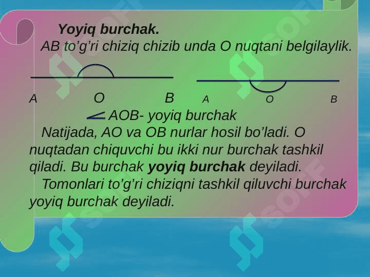 Yoyiq burchak.Burchak gradusi. 6