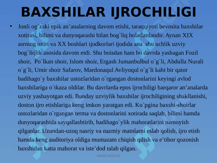 Baxshilik san`ati 2