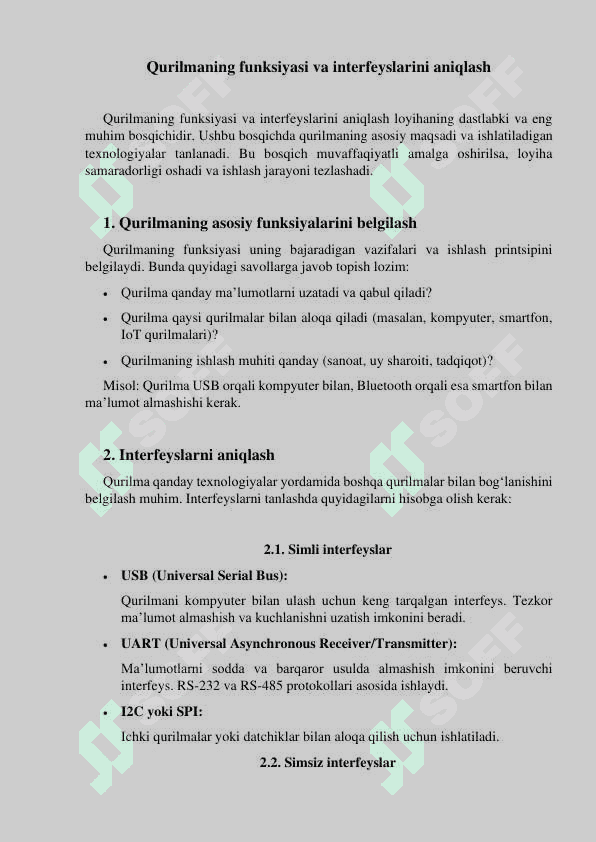 Turli interfeyslar orqali aloqa qiluvchi qurilmalami yasash 3