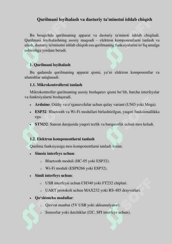 Turli interfeyslar orqali aloqa qiluvchi qurilmalami yasash 5