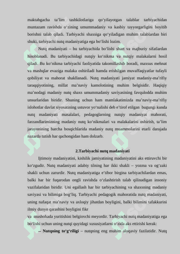 Tarbiyachi nutqiga qo'yiladigan pedagogik talablar 4