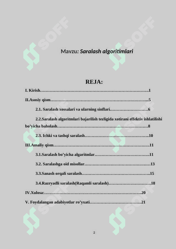 Saralash algoritimlari 2