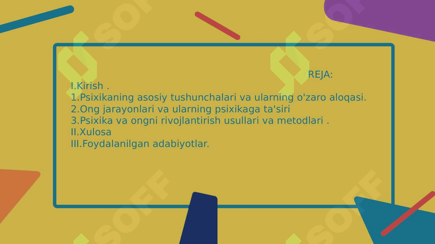 Psixika va ong 2