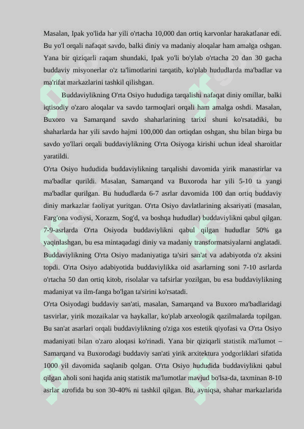 O`RTA OSIYODA BUDDAVIYLIKNING YOYILISHI 4