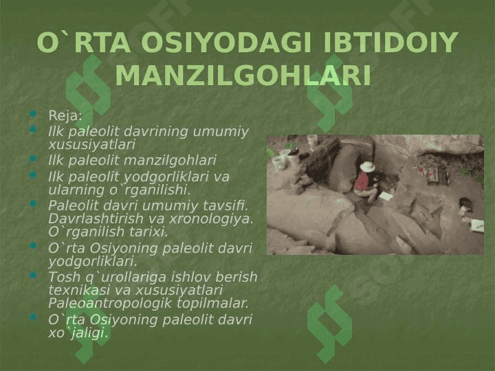 O'rta Osiyodagi ilk paleolit davri ibtidoiy manzilgohlari 2