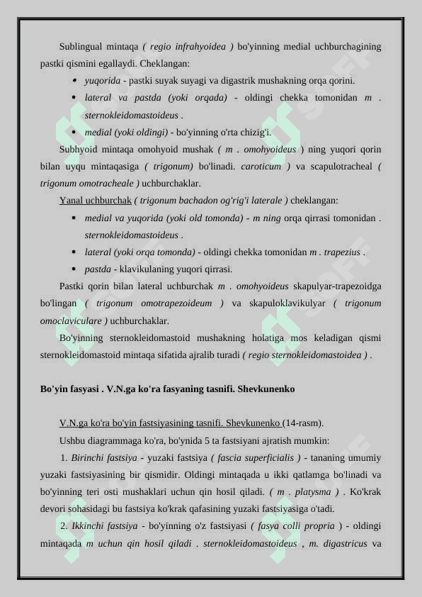 Bo'yinning topografik anatomiyasi va operativ xirurgiyasi 3