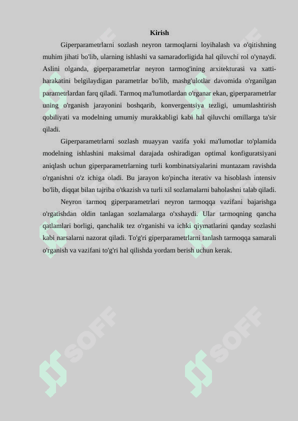 Neyron tarmoqda giperparametrlarni sozlash tamoyillari 2